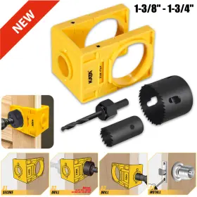 Kt20532 Kata Wooden Door Lock Installation Set With Guide Template Hole Saw Kit Accessory