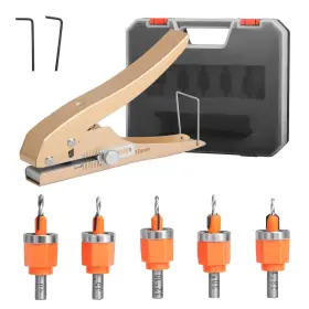 Km-004 Kauwm 6pcs Limit Countersink Drill Bit Set With Hole Punch Adjustable Depth Wood C