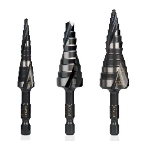 Kgt023 Kaygo M35 Step Drill Bit Set For Metal 1/8 Inch -7/8 3 Pcs Bits Stainless Ste