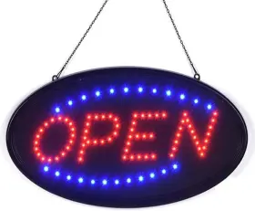Frjwl1 Kebe Led Open Sign Bright High Visibility 19 Inch X10 White
