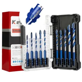 Pxz-b-0512 Keewaki Cross-tip Carbide Drill Bits With Serrated Teeth 5/32 Inch 1/2 10-piece Masonry