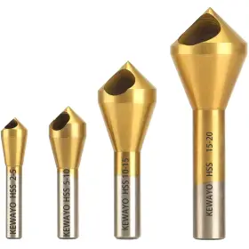 Kewayo 425553098977 Countersink Drill Bit Set - 4pcs 90 Degree High-speed Steel Titanium Coated D