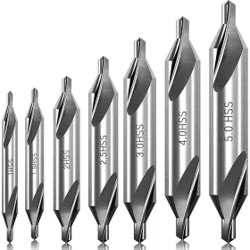 K-hss-7-1a Kewayo 7pieces Center Drill Bits Set M2 High Speed Steel 60 Degree Angle Cent