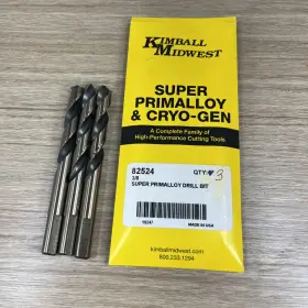 82524 Kimball Midwest Super Primalloy And Cyro Gen Drill Bit Size 3/8 Inch Qty 3