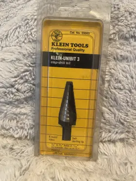 59003 Klein Tools Step Drill Bit #3 1/4 Inch To 3/4 - 9 Hole Sizes Unibit 3