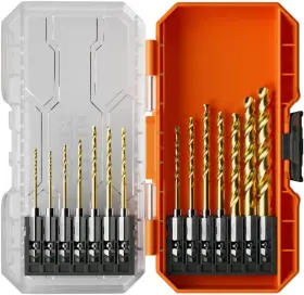53614 Klein Tools 705353519611 14-piece Titanium Drill Bit Set Impact-rated 1/4-inch Hex Sh
