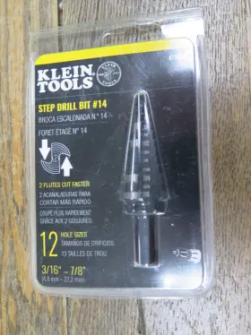 Ktsb14 Klein Tools Step Drill Bit #14 Double-fluted 3/16 To 7/8-inch