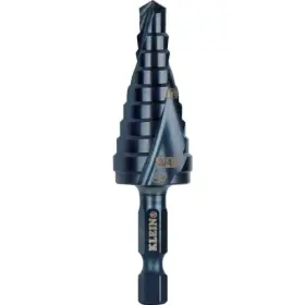 Qrst03 Klein Tools Step Drill Bit Quick Release Spiral Double-fluted 1/4-3/4 Inch