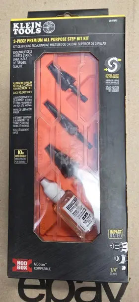 Qrst3pc Klein Tools Premium All Purpose Quick Release Step Bit Kit Same Day Ship