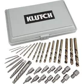 2944179 Klutch Screw Extractor And Drill Bit Set 35 Pcs. Spiral Multi-spline
