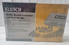 42124 Klutch 35 Piece Screw Extractor And Drill Bit Set New Sealed