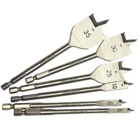 Wpd12p Knugoua 6pcs Spade Drill Bits Set For Woodworking High Carbon Steel Paddle Flat