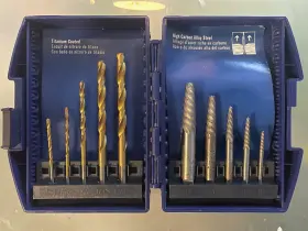 0416206 Kobalt 5 Pc Titanium Coated Drill And High Carbon Alloy Screw Extractors