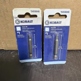0459046 Kobalt 2 Pack #0459046 Power Bit 1 Inch Square Recess #1 New