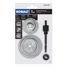0777741 Kobalt 7 Pc Bi-metal Hole Saw Set Wood/metal/plastic Heavy Duty #