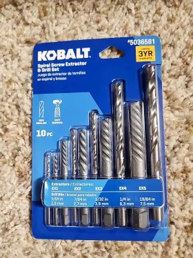 5036581 Kobalt 10 Piece Spiral Screw Extractor And Drill Set #5036581 New