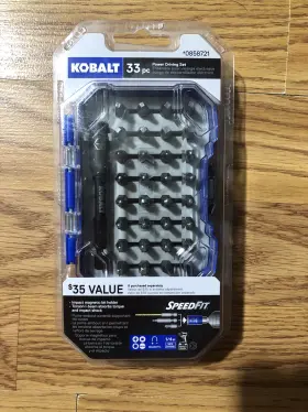 89923 Kobalt 33 Pc Power Driving Set - Magnetic Impact Grade Speed Fit 1/4 Inch Hex Shank