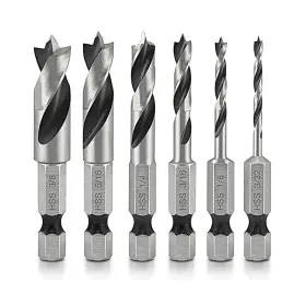Kodilin 445014983988 Brad Point Stubby Drill Bit Set For Wood Short Length