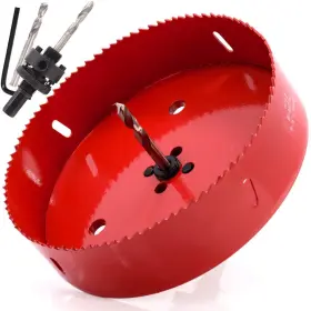 Koopi 011509734855 6 1/2 Inch Hole Saw With Heavy Duty Arbor 38mm Depth Bi-metal Cutter E