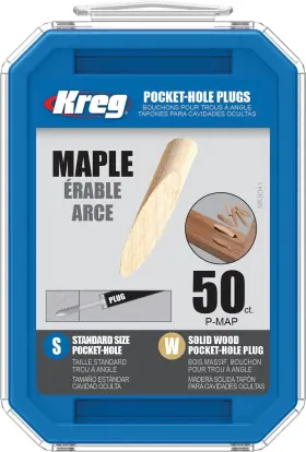 Kreg 647096331351 Solid-wood Pocket-hole Plugs - Clean Hole Plug Finish Maple