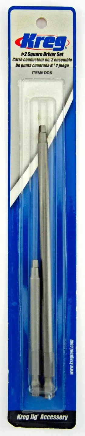 Kreg 647096345112 #2 Square Driver Set Dds 3 Inch And 6 Length 1/4 Hex Shanks