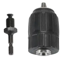 Kuangbbbtools 711022133972 Keyless 1/2 Inch Drill Chuck Coversion With 1/2-20 Unf Mount 1/4 Hex Shank