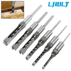 Om214686oc Lablt 6pcs Square Hole Mortise Chisel Drill Bit 6.4mm 8mm 9.5mm 12.7mm 14mm 16mm