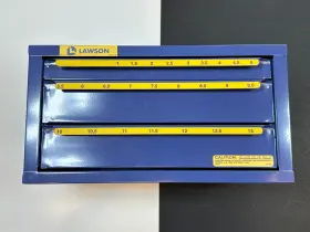 A1c15bl Lawson New Huot Usa Metric M1-m13 Drill Bit Cabinet Box Case 3 Drawer Blue