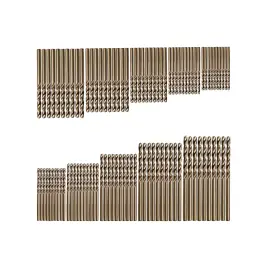 Lelukee 795932607136 100pcs M35 Stainless Steel Cobalt Drill Bit Set 1mm 1.5mm 2mm 2.5mm 3mm 2