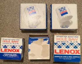 3009696l Lenox Lot Of 5 Hole Saw All Different Sizes 4 Inch 3 New Estate Find 108mm 105mm 86