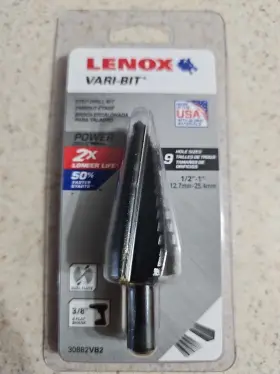 30882-vb2 Lenox Vari-bit 1/2-inch To 1-inch Step Drill Bit With 3/8-inch Shank New