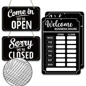Lesnala 762849381459 2 Sets Business Hours 9.84 X 6.3 Inch 13.8 9.4 Black