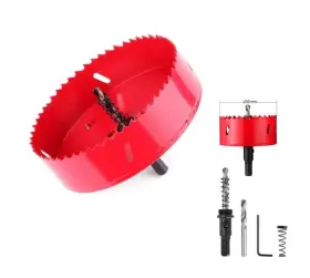 Lhazemu 716841559446 6-1/8inch / 155mm Hss Bi-metal Hole Cutter With Pilot Drill Bit Saw For
