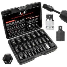 Llnedl 768534782037 Screw Extractor Set Double Head 27pcs Hex Multi-spline Easy Out Strippe