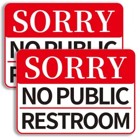Lmbst003 Longmuu 2 Pcs No Public Restroom Signs For Business Medium Red