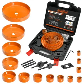 T00203a Luckyway Hole Saw Kit 24pcs Set With 3/4 Inch -6 19-152mm 14pcs Saws Dou