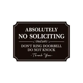 Lu-ms-002 Luhimo No Soliciting Sign For Front Door Self-adhesive 5.1in 002