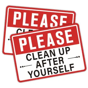Lu-ms-255 Luhimo 2pcs Be Considerate Clean Up After Yourself Sign For 9.4in 255
