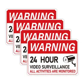 Lujk0015 Luhimo 4pcs Video Surveillance Sign/all Activities 6.7in Sign