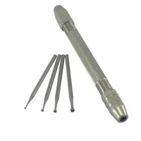 Qc314a Luo Ke 4 Pcs Round Cup Burr 3/32ftft Shank Wire Rounder Bits With Hand Drill Twisti