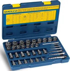 Xs013 Mablevi 36 Pcs Screw Extractor Set 3/8 Inch Drive Multi-spline Easy Out Tool Kit