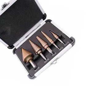 Hss-sd-5 Mabuarn 5pcs Hss Cobalt Step Drill Bit Set Multiple Hole 50 Sizes With Aluminum Case