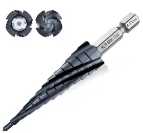 Macxcoip 715787182534 Four Sprial Flute M35 Cobalt Step Drill Bit 1/8 Inch 1/2 Ultra Tiain Coated Unibit S
