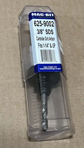 625-9002 Mag-bit 3/8 Inch Sds Carbide Grit Arbor Fits 1-1/4 And Up Nos