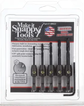 Make It Snappy 40022 Tools Ironman 5 Piece Quick Change Drill Bit Adapter Set For M