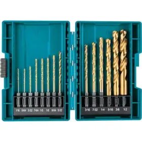 Makita 744110794120 Impact 1/4 Inch Hex Shank Gold Titanium Drill Bit Set 14-piece