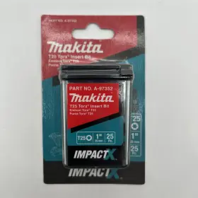 A-97352 Makita Impactx T25 Torx 1 Insert Bit 25/pk Pn#