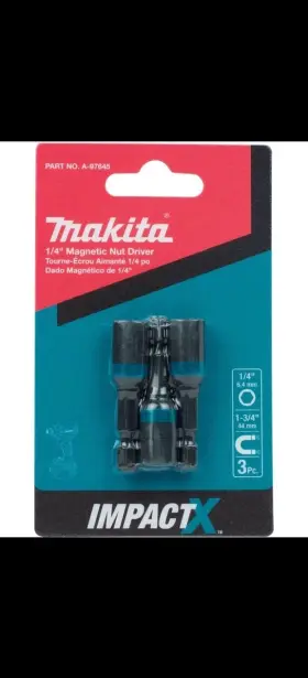 A-97645 Makita A97645 Impactx 1/4 X 1-3/4 Magnetic Nut Driver 3 Pack