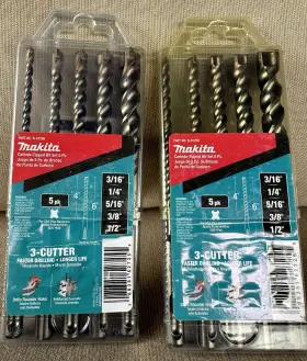 Makita B-61298 5pc Sds-plus Carbide 3 Cutter Masonry Set -set Of 2