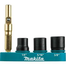 B-61581 Makita Gold Impact Nut Driver Set 4 Pc 1/4 5/16 3/8 Chn